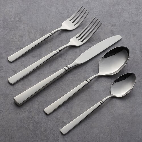 Easton 5 Piece 18 10 Stainless Steel Flatware Set%2C Service For 1 